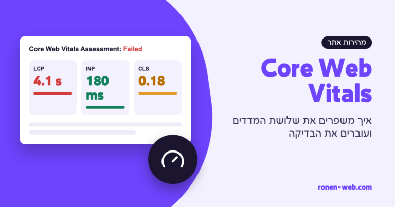 Core Web Vitals: איך לתקן LCP, CLS ו-INP באתר וורדפרס